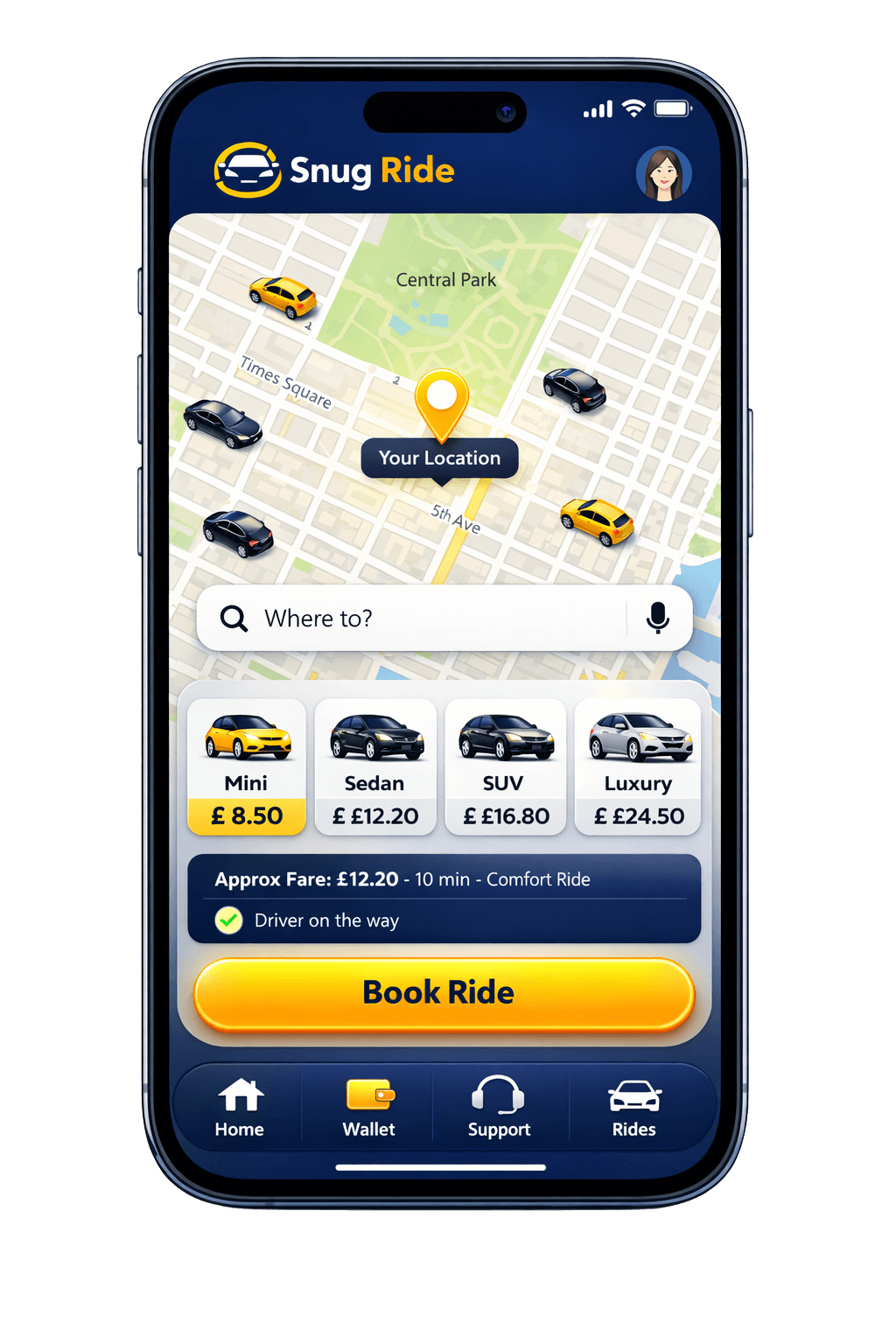 Snug Ride App – Easy Taxi Booking at Your Fingertips
